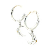 Citrine, White Topaz Hoop Earrings