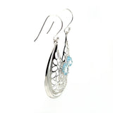 Blue Topaz Filigree Earrings