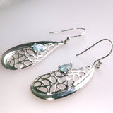 Blue Topaz Filigree Earrings