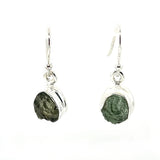 Moldavite Silver Dangle Earrings