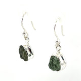 Moldavite Silver Dangle Earrings