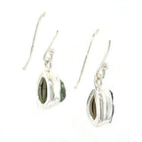 Moldavite Silver Dangle Earrings