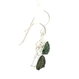 Moldavite Silver Dangle Earrings