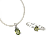 Faceted Moldavite Ring