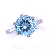 Blue Topaz Statement Circular Ring