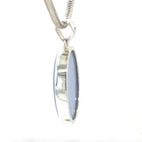 Blue Lace Agate Cabochon Oval Pendant