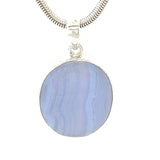 Blue Lace Agate Cabochon Oval Pendant