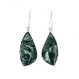Seraphinite Silver Free Form Drop Earrings