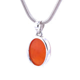 Carnelian Oval Silver Pendant