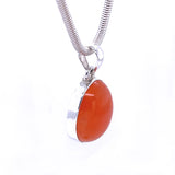 Carnelian Oval Silver Pendant