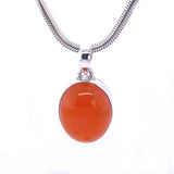 Carnelian Oval Silver Pendant