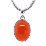 Carnelian Oval Silver Pendant