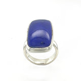 Lapis Rectangular Cabochon Adjustable Ring