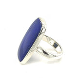 Lapis Rectangular Cabochon Adjustable Ring