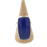 Lapis Rectangular Cabochon Adjustable Ring