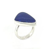 Lapis Freeform Cabochon Adjustable Ring