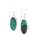 Malachite Chrysocolla Oval Drop Earrings