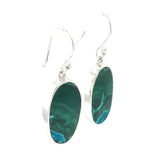 Malachite Chrysocolla Oval Drop Earrings