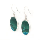 Malachite Chrysocolla Oval Drop Earrings