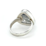 Tourmalined Quartz Adjustable Triangular Cabochon Ring
