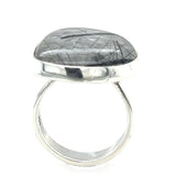 Tourmalined Quartz Organic Shaped Cabochon Ring