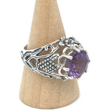 Amethyst Fancy Filigree Antique Style Ring