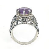 Amethyst Fancy Filigree Antique Style Ring