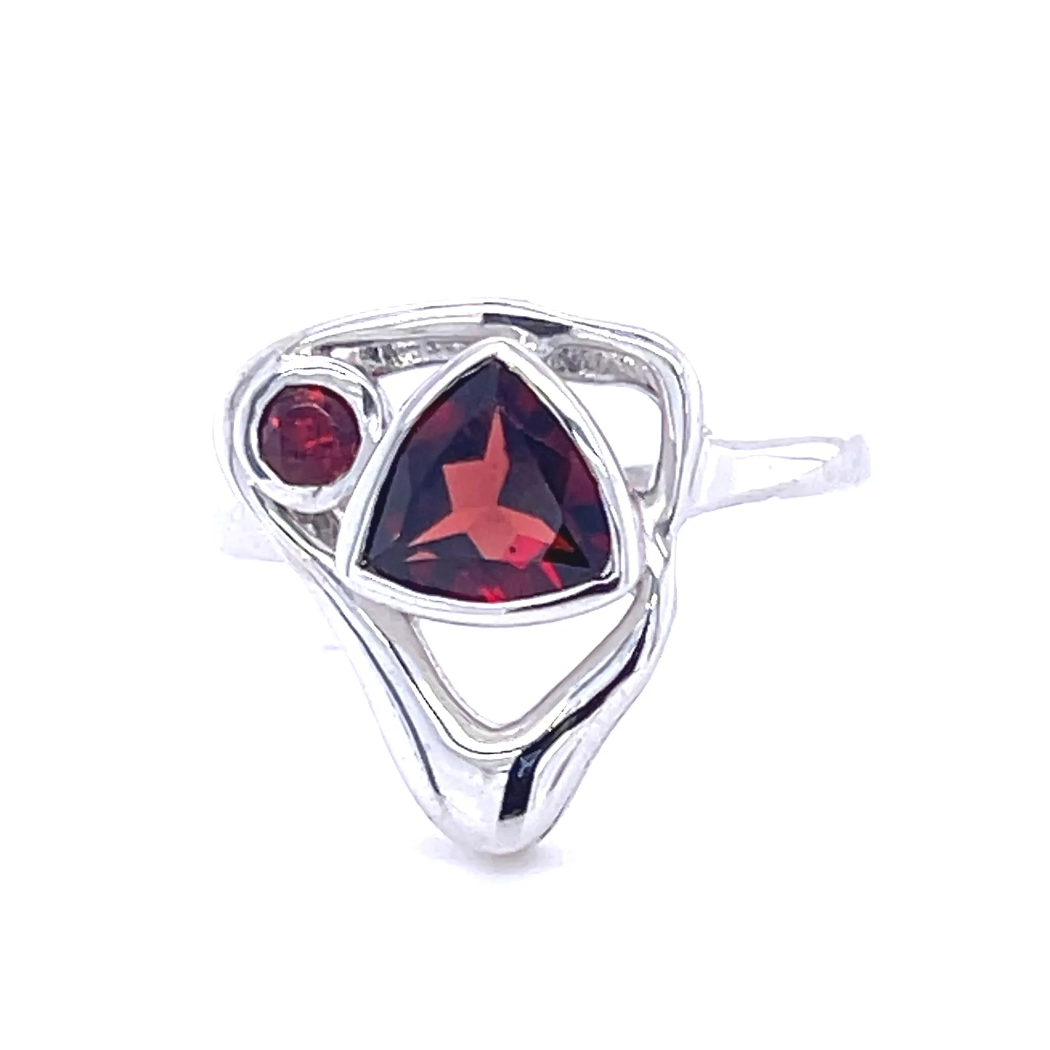 Silver Faceted Duet Ring