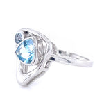 Silver Faceted Duet Ring