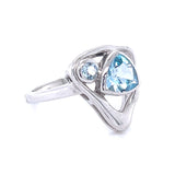 Silver Faceted Duet Ring
