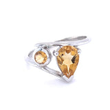 Citrine Dainty Duet Ring