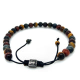 Multi Tiger Eye Beads Adjustable Cord Bracelet