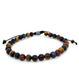 Multi Tiger Eye Beads Adjustable Cord Bracelet