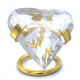Clear Quartz Faceted Heart