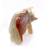 Carved Green Banded Calcite Elephant