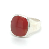 Silver Carnelian Statement Ring Size 10.25