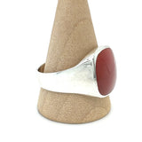 Silver Carnelian Statement Ring Size 10.25