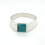 Silver Turquoise Statement Ring Size 11.5