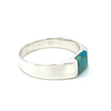 Silver Turquoise Statement Ring Size 11.5