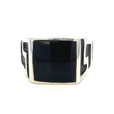 Silver Feature Black Onyx Ring Size 11