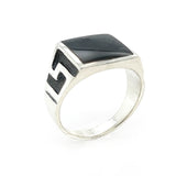 Silver Feature Black Onyx Ring Size 11