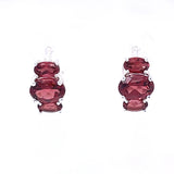 Trio Citrine Faceted Silver Leverback Earrings