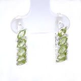 Multi Stone Garnet Faceted Leverback Hoop Earrings