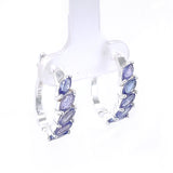 Multi Stone Garnet Faceted Leverback Hoop Earrings