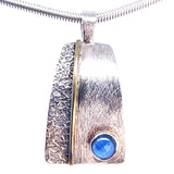 Fancy Etched Gemstone Silver Necklace