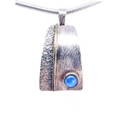 Fancy Etched Gemstone Silver Necklace