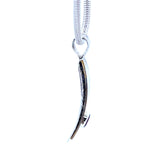 Fancy Etched Gemstone Silver Necklace