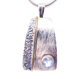 Fancy Etched Gemstone Silver Necklace