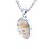 Statement Cabochon Golden Rutilated Quartz Pendant