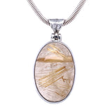 Statement Cabochon Golden Rutilated Quartz Pendant